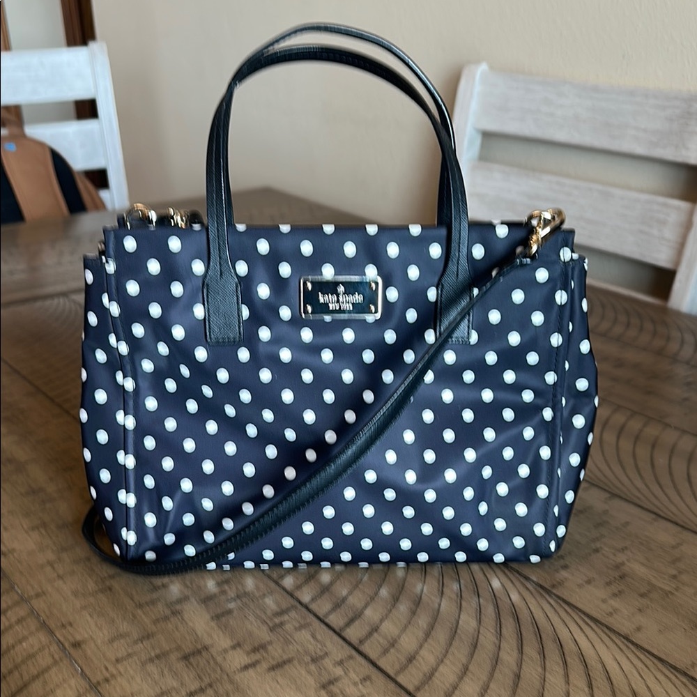 Kate Spade Blue and White Polka Dot Satchel! NWOT!